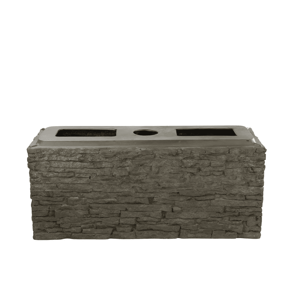 STACKED SLATE WALL BASE-STRAIGHT - 13" H (33 CM)