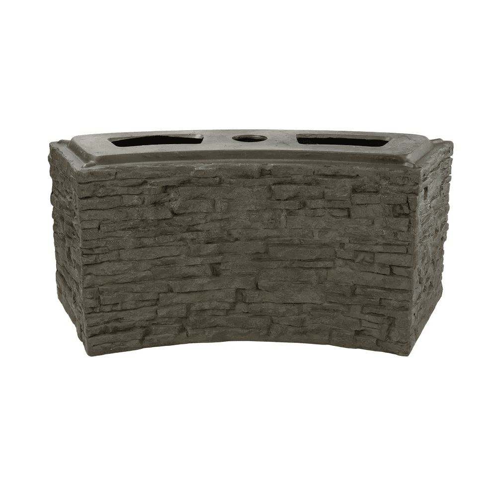 STACKED SLATE WALL BASE-CURVED - 13" H (33 CM)