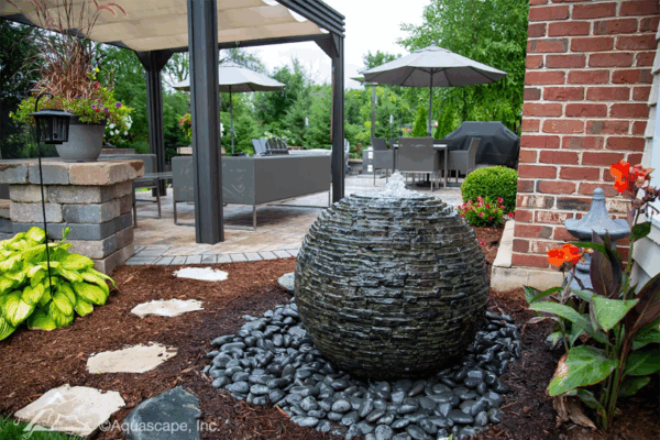 EXTRA SMALL STACKED SLATE SPHERE 18"
